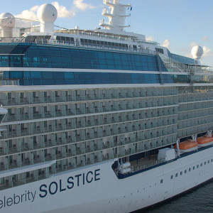 The Celebrity Solstice at mooring